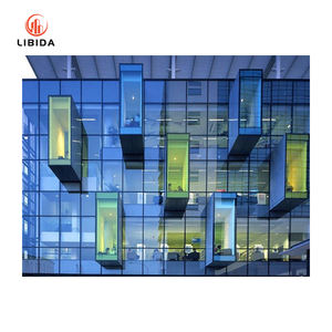 <span class=keywords><strong>Prix</strong></span> des murs rideaux en verre par <span class=keywords><strong>M2</strong></span> Double façade en verre isolé en aluminium Mur rideau en verre structurel incurvé plat - Product Image 2
