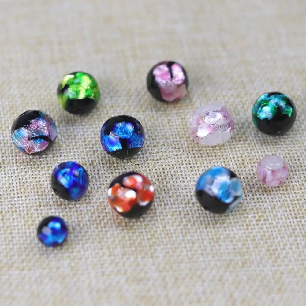 Handmade crystal lampwork glass beads jewelry making bulk handmade beads decorative Round 1343416