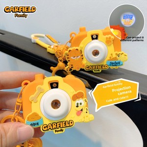 Venta al por mayor regalo genuino para <span class=keywords><strong>Garfield</strong></span> cámara de goma llavero colgante lindo estudiante de dibujos animados mochila decoración exquisita - Product Image 3