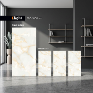 Azulejos de porcelana brillante Vistaar Calacata Gold de 800x1600 mm, colección de mármol de lujo para importadores globales - Product Image 1