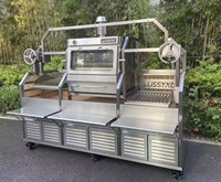 Matériel de restauration hôtelière en acier inoxydable 304, barbecue argentin au charbon de bois, style lift.