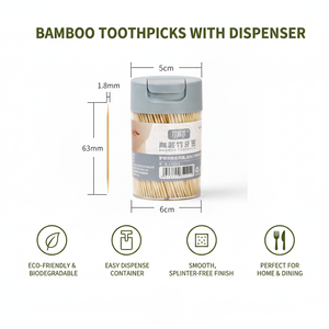 Großhandel Bambus-Zahnstocher in Plastikdose Lebensmittelqualität Natürliche Bambus-Zahnstocher Hersteller - Product Image 3