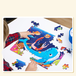 Set di 100 pezzi fai da te cartone animato dinosauro puzzle giocattoli educativi per bambini in anticipo materiale legno giochi da tavolo confezionati tubo di carta - Product Image 5