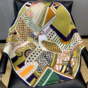 Double Side Contrast Color Twill 100% Mulberry <b>Silk</b> <b>Square</b> <b>Scarf</b>, Wholesale Luxury Women Fashion Shawl - Product Image 1