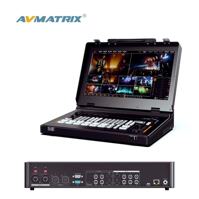 AVMATRIX SHARK S6 PLUS 6 Channel SDI HDMI Video Switcher With 17.3 Inch Screen for Professional Church Live Streaming Gear