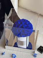 Fleurs de mariage, cadeaux pour la fête des mères, roses éternelles bleu royal, boîte à fleurs de luxe, boîte cadeau florale éternelle en gros