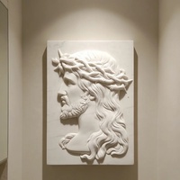Sculpture en relief de Jésus-Christ en marbre blanc, sculptée à la main, décoration murale chrétienne pour église, panneau d'art religieux pour cathédrale
