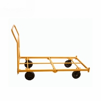 Chariot à main de plate-forme de chariot de camion de quatre roues d'acier inoxydable chariot résistant industriel de cloison sèche