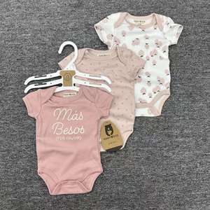 Macacão de Verão de Manga Curta para Bebês Meninos e Meninas, Conjunto de Algodão de Três Peças com Estampa - Product Image 5