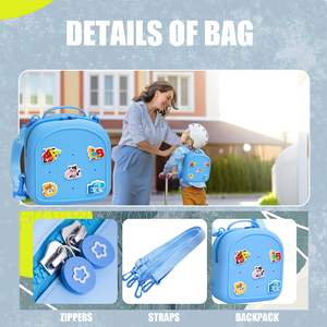 <span class=keywords><strong>Mochila</strong></span> Infantil de Silicona Azul, Pequeña, con Diseño de Personajes, Anti-Robo, con Orificios, Impermeable y con Capacidad Inferior a 20L - Product Image 4