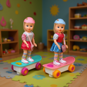 Poupée électrique Eb avec skateboard, 12 pièces, jouet en plastique pour enfants, jeu d'intérieur - Product Image 2