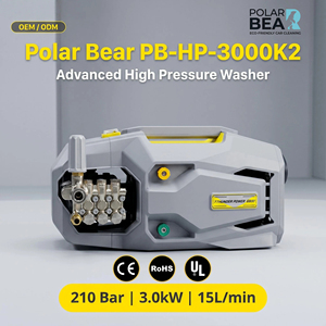 Laveuse de voiture POLAR BEAR 3kW haute pression 165 bars avec pompe <span class=keywords><strong>à</strong></span> vilebrequin en acier inoxydable, <span class=keywords><strong>machine</strong></span> de lavage de voiture commerciale sur <span class=keywords><strong>chariot</strong></span> mobile - Product Image 1