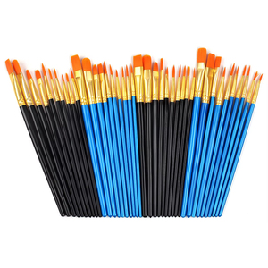 Ensemble de pinceaux <span class=keywords><strong>aquarelle</strong></span> BOMEIJIA, manche en <span class=keywords><strong>bois</strong></span> de qualité supérieure, 10 pièces, formes variées, poils en nylon, ensemble de pinceaux de peinture, fournitures artistiques - Product Image 1