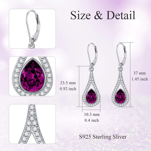 Pendientes de gota de nicho de gama alta para mujer, pendientes de gota con palanca de piedra natal de lágrima personalizada de plata 925 para mujer, joyería fina - Product Image 4