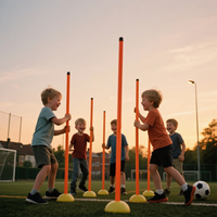 Poteau de marquage d'agilité pratique et portable sans base, en PP, longueur 1,8 m, pour l'entraînement sportif d'agilité