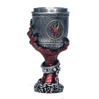 Cáliz Medieval De Dragón DRA61 Acero Inoxidable Copa Cerveza Resina Garra Jarra Hecho A Mano Gótico Vino Bar Fiesta Decor