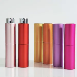 RTS Round 5ml 10ml Twist Up Metal Spray Bottle 8ml Aluminium Portable Refillable Perfume Atomizer