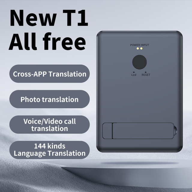 AI Big Model T1 Translator Machine Magnetic Ultra-thin Card Video Call Interpretation WiFi Offline Mode for Business Meeting
