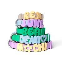 Collier personnalisé pour animaux de compagnie en perles de silicone DIY, réglable, imperméable, avec lettres de l'alphabet, pour toutes les races de chiens et de chats