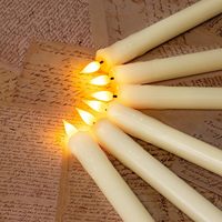 Bougies coniques LED sans flamme en cire véritable, télécommandées avec minuterie, bougeoirs ivoire, sans gouttelettes, à piles, pour la décoration de la maison (Diwali, Pâques)