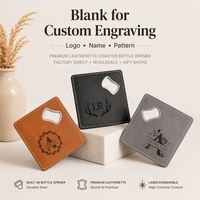 Décapsuleur-sous-verre vierge gravable au laser en similicuir, personnalisable avec logo, cadeau promotionnel
