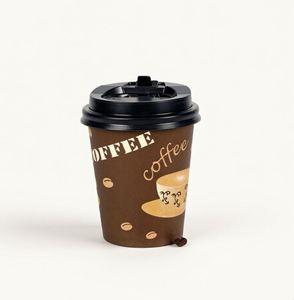 Gobelets en papier jetables de 6 oz avec couvercles adaptés, personnalisables, revêtement PE, pour café à emporter, porte-gobelets de café durables, vaisselle à boisson - Product Image 1