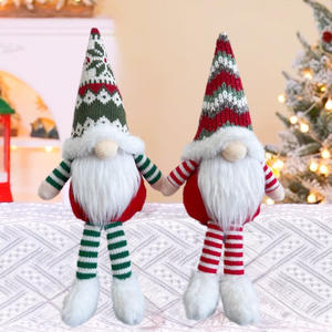 Decoraciones navideñas Nuevo sombrero <span class=keywords><strong>de</strong></span> lana <span class=keywords><strong>de</strong></span> felpa Estatuilla <span class=keywords><strong>de</strong></span> Gnomo Muñeca sin rostro <span class=keywords><strong>de</strong></span> piernas largas Adorno <span class=keywords><strong>de</strong></span> duende enano <span class=keywords><strong>de</strong></span> Navidad - Product Image 1