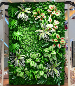 Mur végétal en herbe, feuillage, panneau de fleurs, plantes artificielles, jardin vertical, mur vert en plastique - Product Image 5
