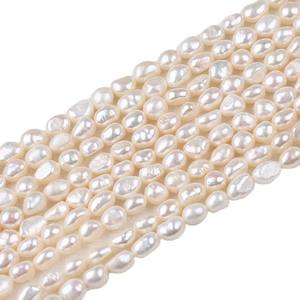 Perles d'eau douce baroques double face 6-7 mm, perles blanches en vrac, semi-finies, accessoires de bijoux DIY, Zhuji - Product Image 3