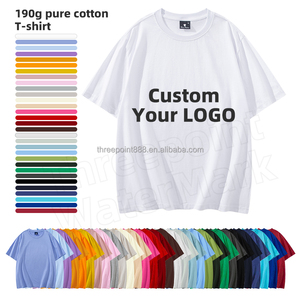 190g impreso adultos <span class=keywords><strong>camisetas</strong></span> hombres mujeres algodón liso blanco Slim Fit a granel cuello redondo manga corta verano personalizado OEM Logo ligero - Product Image 2