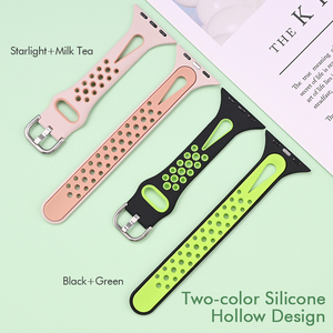 Dos correas de diseño colorido para <span class=keywords><strong>Apple</strong></span> <span class=keywords><strong>Watch</strong></span> 10, correas de reloj de silicona suave amigables con la piel para <span class=keywords><strong>Apple</strong></span> <span class=keywords><strong>Watch</strong></span> - Product Image 1