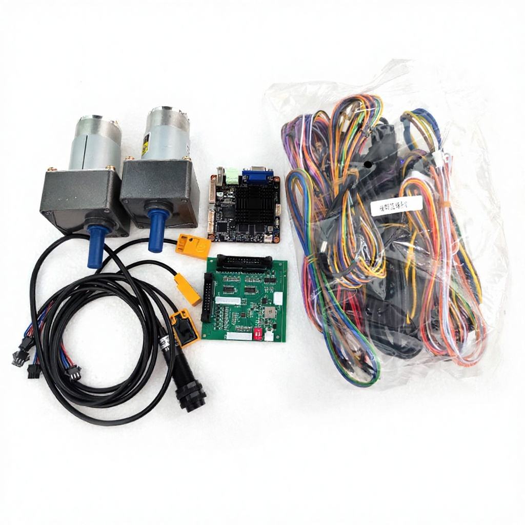 Carte mère noire + fil + cellule photoélectrique + 2 moteurs