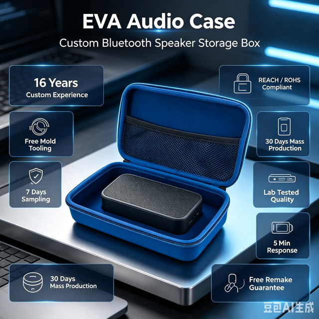 Wholesale Custom Mini Luxury Waterproof Portable Audio Speaker Cover Durable EVA Storage Sound Zipper Case