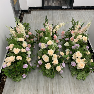 QSLH-638 Chemin de table floral pour mariage, arrangement floral en soie, chemin de table pour allée, fleurs artificielles pour toile de fond de mariage - Product Image 2