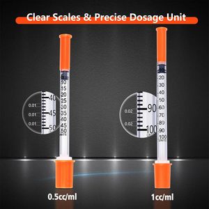 Seringue d'insuline vétérinaire jetable de sécurité, calibre 30, aiguille de 1/2 pouce, usage sous-cutané, capacité de 1 ml - Product Image 5