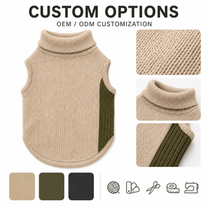 Solid Color Knit Vest for <b>Dogs</b> Simple Design Comfortable Wear Winter Season Pet <b>Clothes</b> - Product Image 2