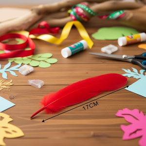 Piume Rosse ILAN da 17 cm per Artigianato e Decorazioni - Product Image 2