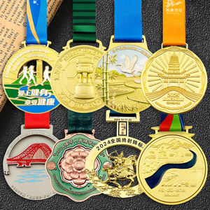 Médaille de récompense sportive en alliage de zinc plaqué argent et <span class=keywords><strong>or</strong></span>, avec impression typographique, remplissage de couleur, logo, texte et numéro personnalisés - Product Image 6