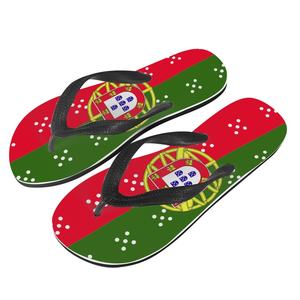 İspanya LOGO ile portekiz milli bayrağı erkekler kadınlar toptan özel Flip Flop özel plaj sandaletleri terlik Flip Flop slaytlar - Product Image 2