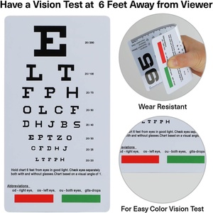 Carta doppia faccia Snellen e <span class=keywords><strong>Rosenbaum</strong></span> carta 2 Pack robusto strumento di Test di visione tascabile in plastica per medici e uso domestico - Product Image 3