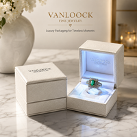 Boîte à bijoux de luxe avec écran LED, boîte d'affichage haut de gamme, logo personnalisé, emballage élégant en velours pour cadeau de mariage ou d'anniversaire