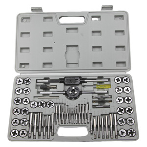 ชุดเครื่องมือต๊าปเกลียวและไดส์ Pexmientas 60 ชิ้น แบบเมตริกและ SAE พร้อมด้ามจับประแจ ที่ยึด และสกรู - Product Image 5