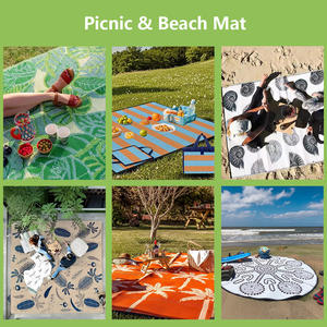Aangepaste Picknick Matten Waterdichte Pp Materialen Opvouwbare Draagbare Outdoor <span class=keywords><strong>Mat</strong></span> Tapijt Camping Wandelen Strand Geweven <span class=keywords><strong>Plastic</strong></span> Stro Tapijt - Product Image 2
