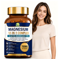 Capsules de magnésium complexe Omega 12-en-1 très vendues pour l'amélioration de la densité osseuse, végétariennes, 120 par flacon, vente en gros OEM ODM