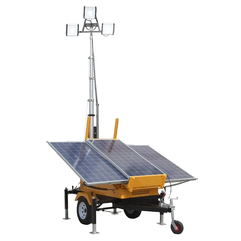Solar Tower Light Factory Industrial Hybrid Trailer Mounted Tower Heavy Duty High Quality Solar Light Tower