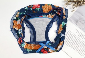 Kadın külot büyük boyutları ile baskı süt ipek seksi dantel çiçek fırfır yay moda iç çamaşırı kadın artı boyutu sevimli külot - Product Image 3