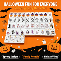 Jeu de Mahjong en Acrylique Trick or Treat, Tuiles de Mahjong d'Halloween, Joker Citrouille, Cadeau