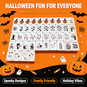 Juego de Mahjong de Acrílico Trick or Treat, Fichas de Mahjong de Halloween, Regalo de Calabaza Joker - Product Image 1