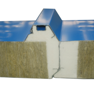 Panneau sandwich en <span class=keywords><strong>laine</strong></span> <span class=keywords><strong>de</strong></span> roche ignifuge, plaque d'acier anticorrosion, imperméable, hôtel, atelier, chambre froide, lieux sportifs, entrepôt - Product Image 6