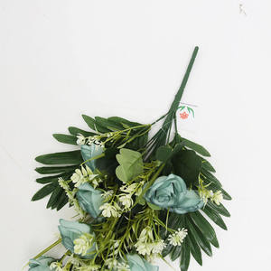 <span class=keywords><strong>Flores</strong></span> funerarias al por mayor de fábrica, <span class=keywords><strong>flores</strong></span> artificiales de semi-arbusto, adecuadas para decoración de lápidas de cementerio, Memorial - Product Image 5
